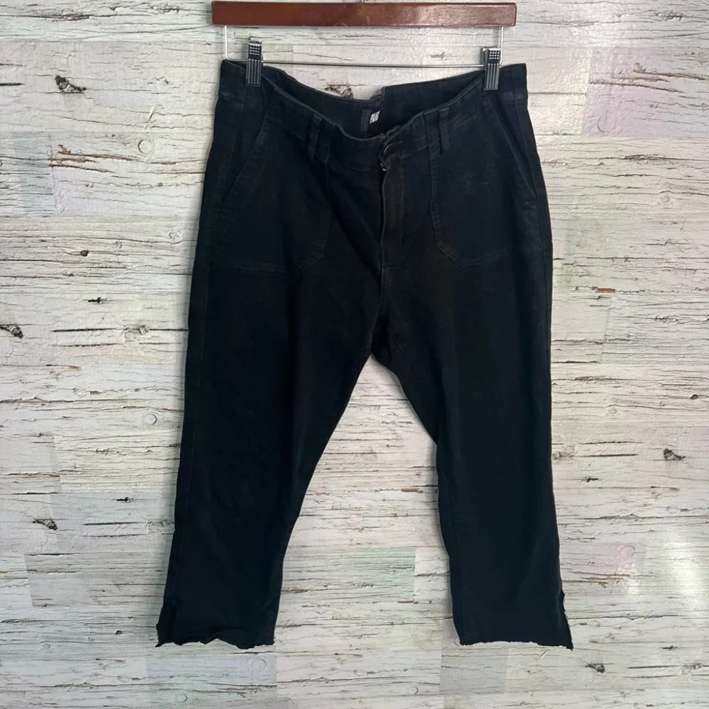 Paige Mayslie Coated Black Joggers size 31